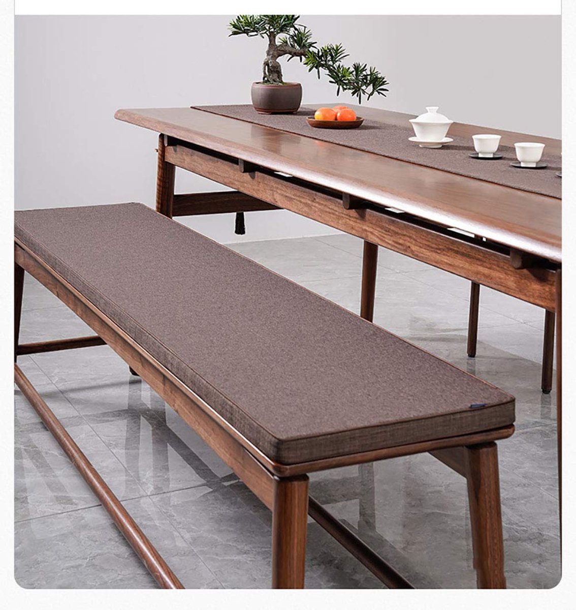 Bankkussen zacht ligstoel kussen bank schommelkussens, 2/3/4-zits grote tuin zitkussen pad buiten bankkussens meerdere maten-koffie kleur 200 × 40 × 3 cm (79 × 15 × 1,2 inch)