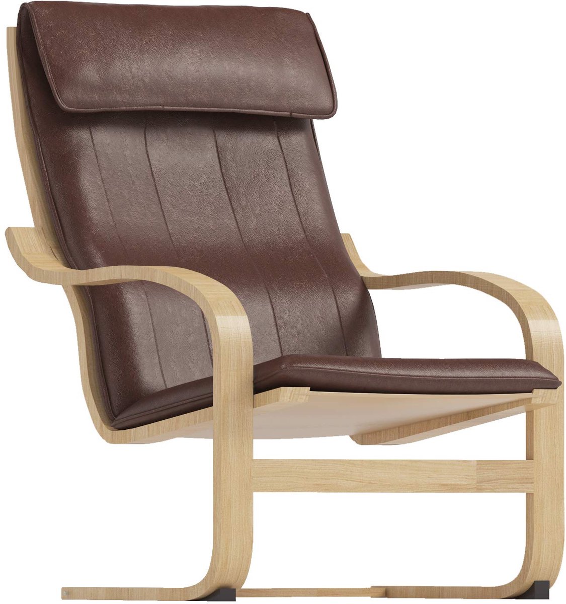 Stoelhoes Vervanging is op maat gemaakt alleen voor Poang Fauteuil Slipcover (Pu Leer Bruin)