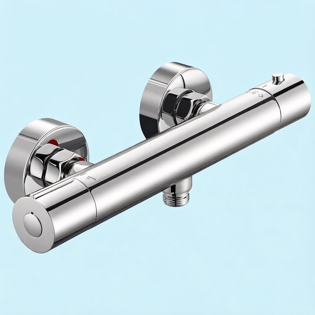 Auralum Max Thermostatische Douchekraan - 15 cm - Douchemengkraan - met 38°C Veiligheidsknop - Inclusief koppelingen - Chroom