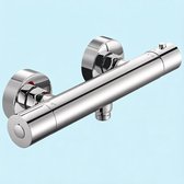 Auralum Max Thermostatische Douchekraan - 15 cm - Douchemengkraan - met 38°C Veiligheidsknop - Inclusief koppelingen - Chroom