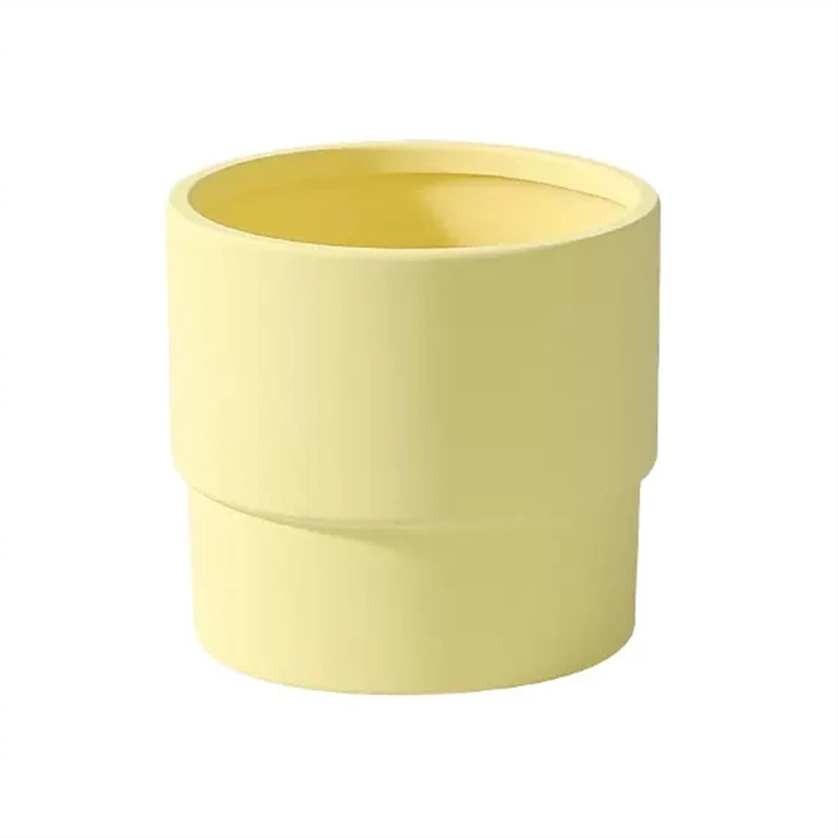Plantenbakken Effen Kleur Eenvoudig Recht Gesloten Voet Ronde Keramische Plantenpotten Huishoudelijke Vetplanten Groene Planten Bloemen Bloempotten(Yellow,Groot)