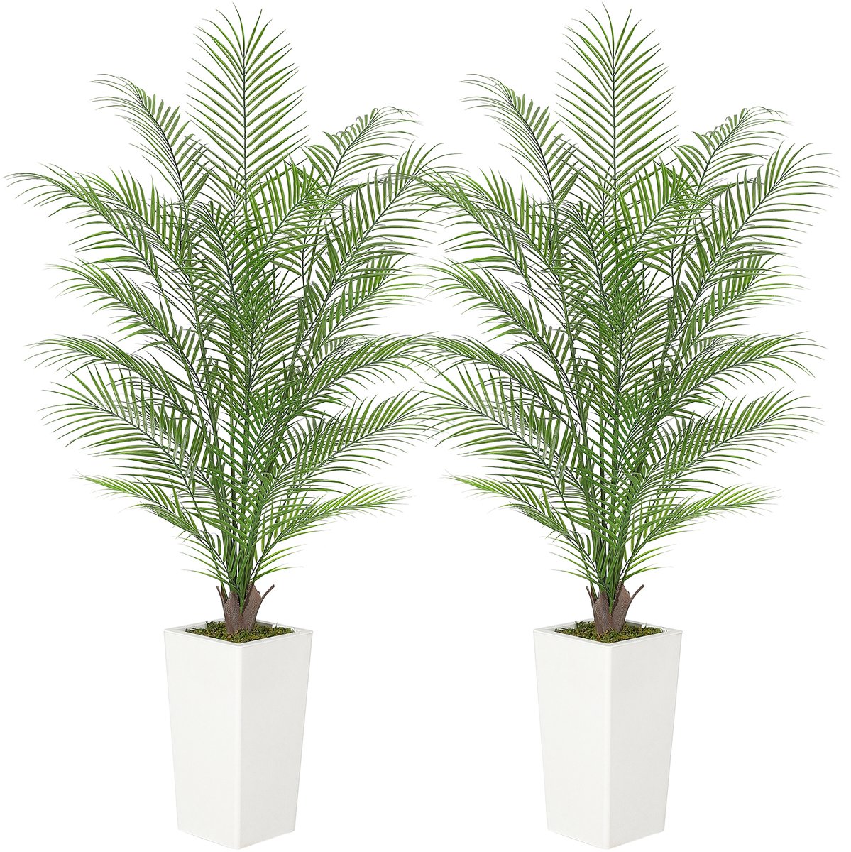 150cm Kunst Areca palmboom met pot, levensechte bladeren en takken – tropische staande kunstplant voor binnen en buiten, geschikt voor woning, kantoor, tuin en hoteldecoratie