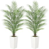 150cm Kunst Areca palmboom met pot, levensechte bladeren en takken – tropische staande kunstplant voor binnen en buiten, geschikt voor woning, kantoor, tuin en hoteldecoratie