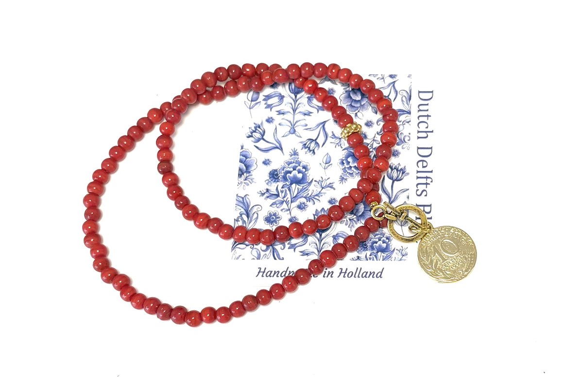 Korte ketting bamboo koraal met munt