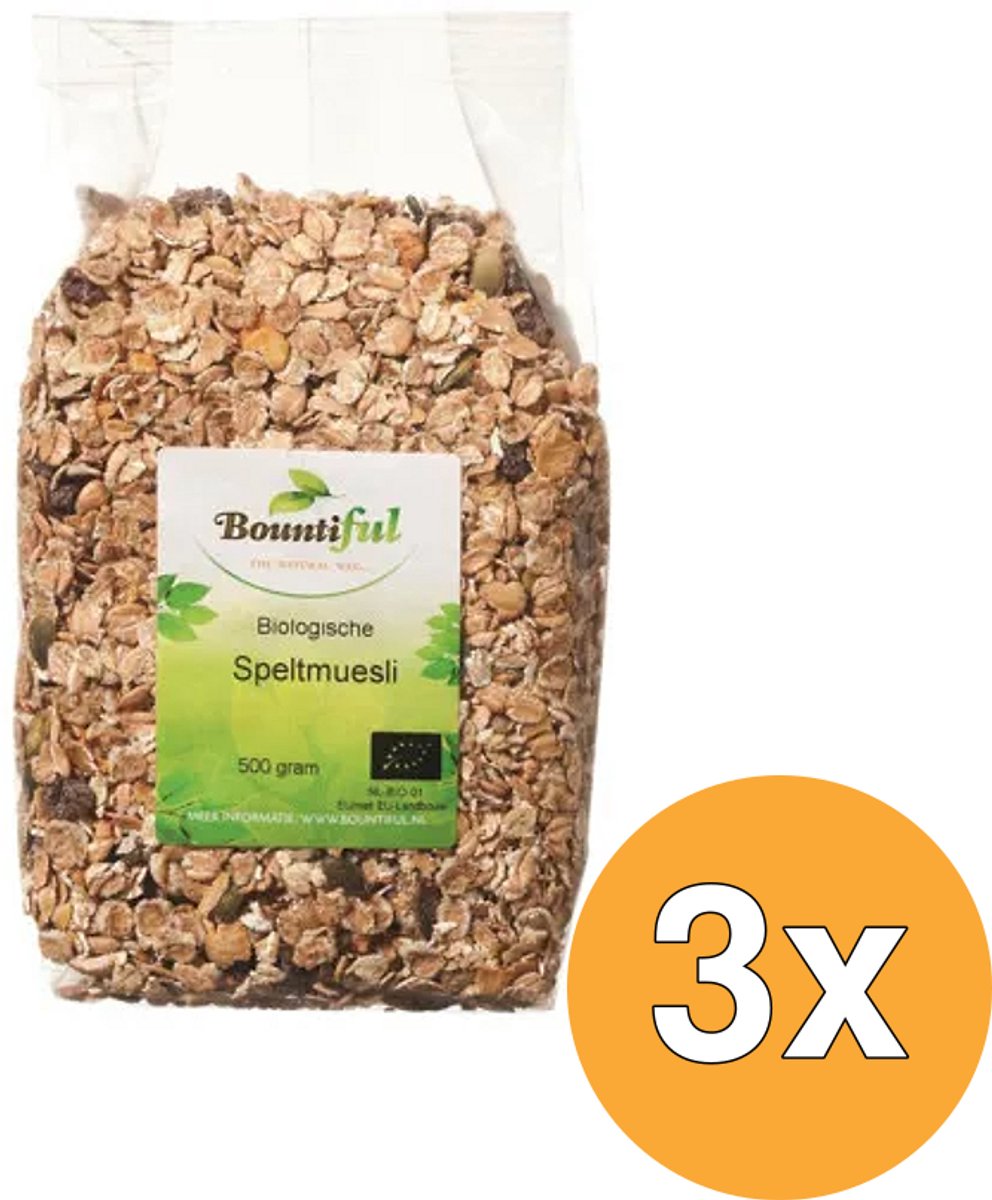 3x Bountiful Spelt Muesli Bio (500 gr)