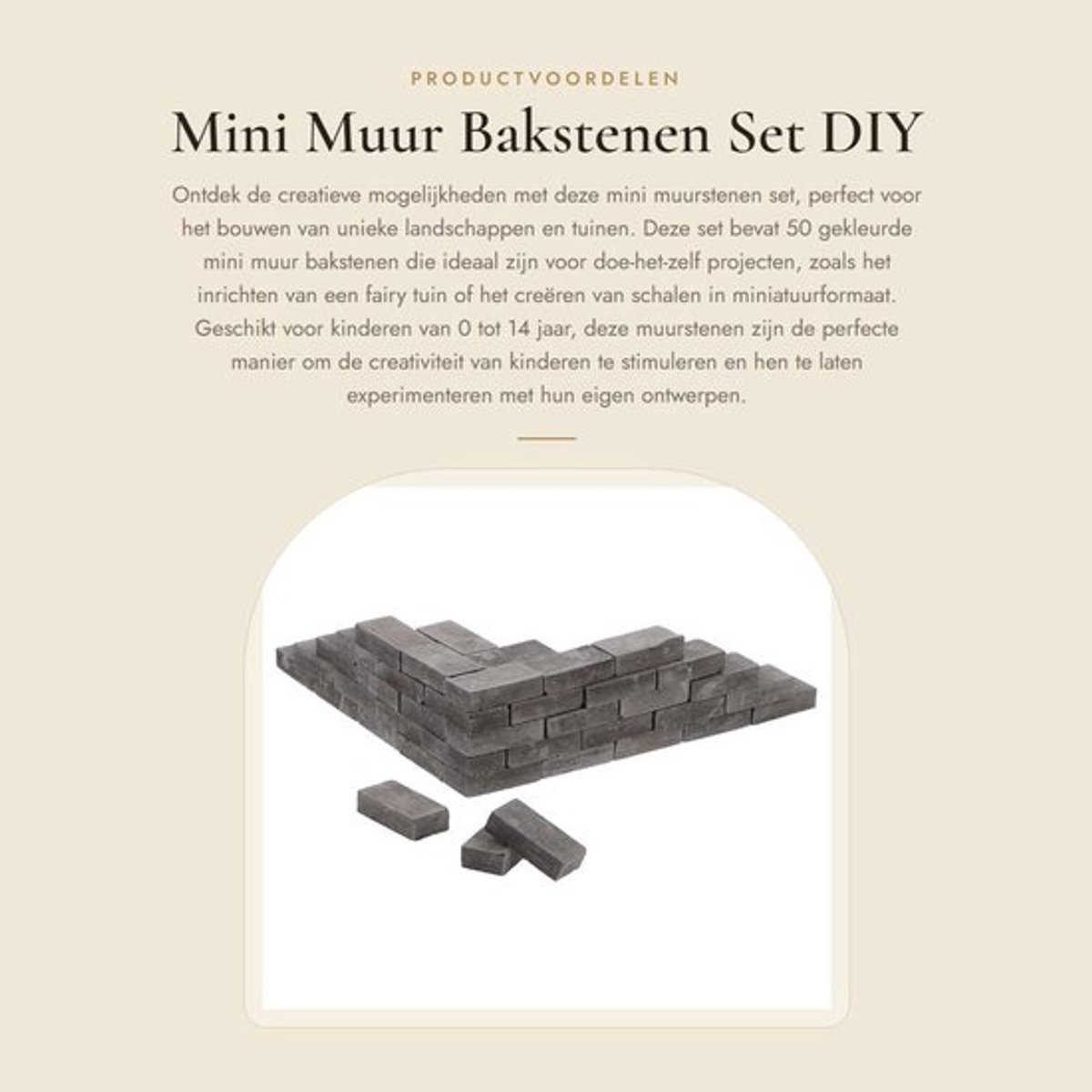 Bouw mini-wereld in kleuren 50 stenen, 1:16 schaal.