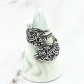 Mei's - Viking Trinity Paws - ring heren - wolf - RVS zilver - ringmaat 61 mm