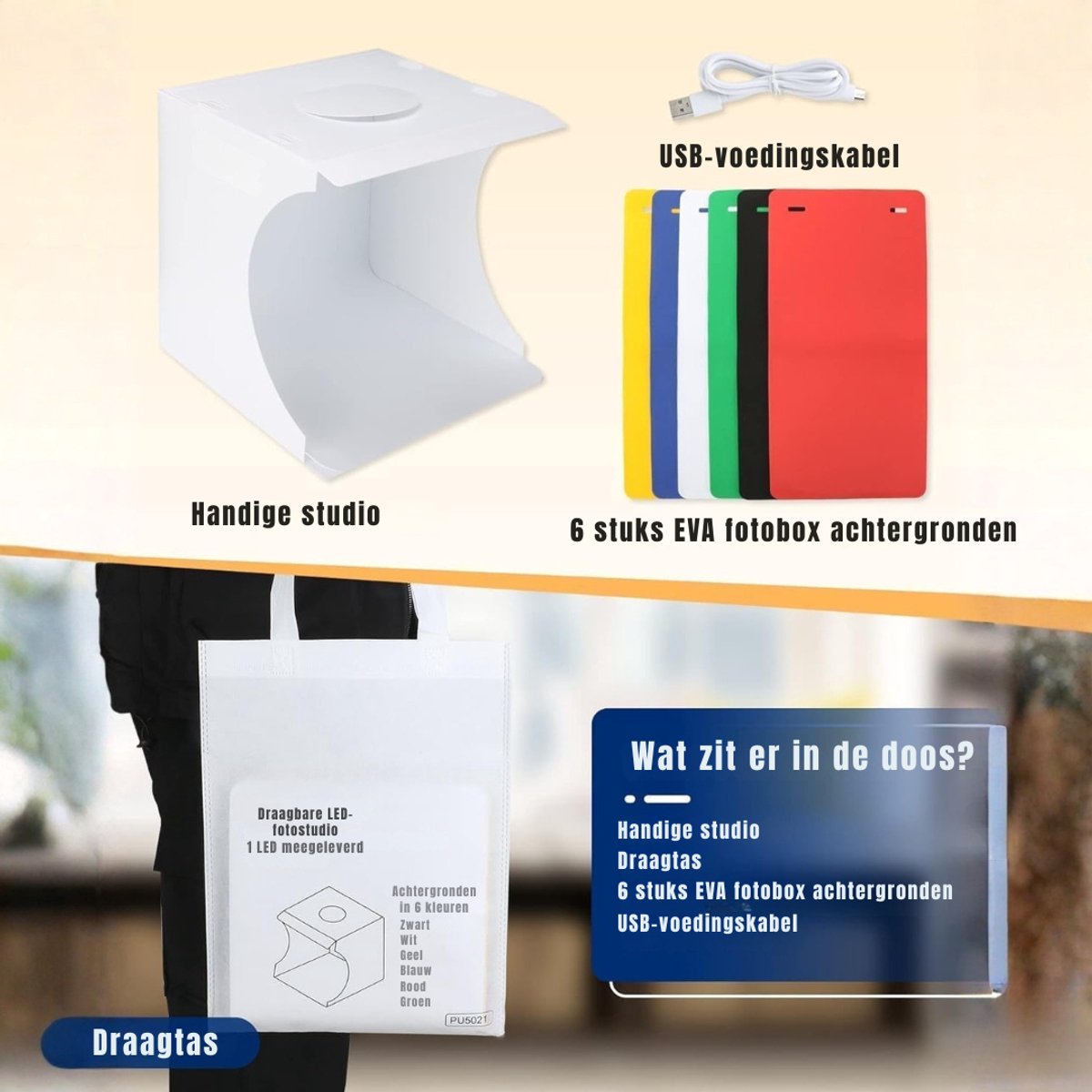 Ploutos® Fotobox - Klassiek Fotoalbum om te Plakken – Witte Pagina's & Beschermvellen – Wit - 20cm x 20cm x 20cm