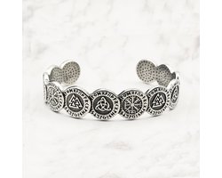 Mei's - Viking Nordic Signs - armband heren - RVS zilver - polsmaat 16,5-17,5 cm