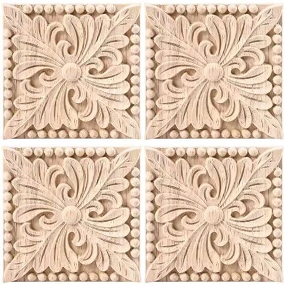 Store_8 - Houten Ornamenten - Decoratieve Applicaties - 4 Stuks - 10