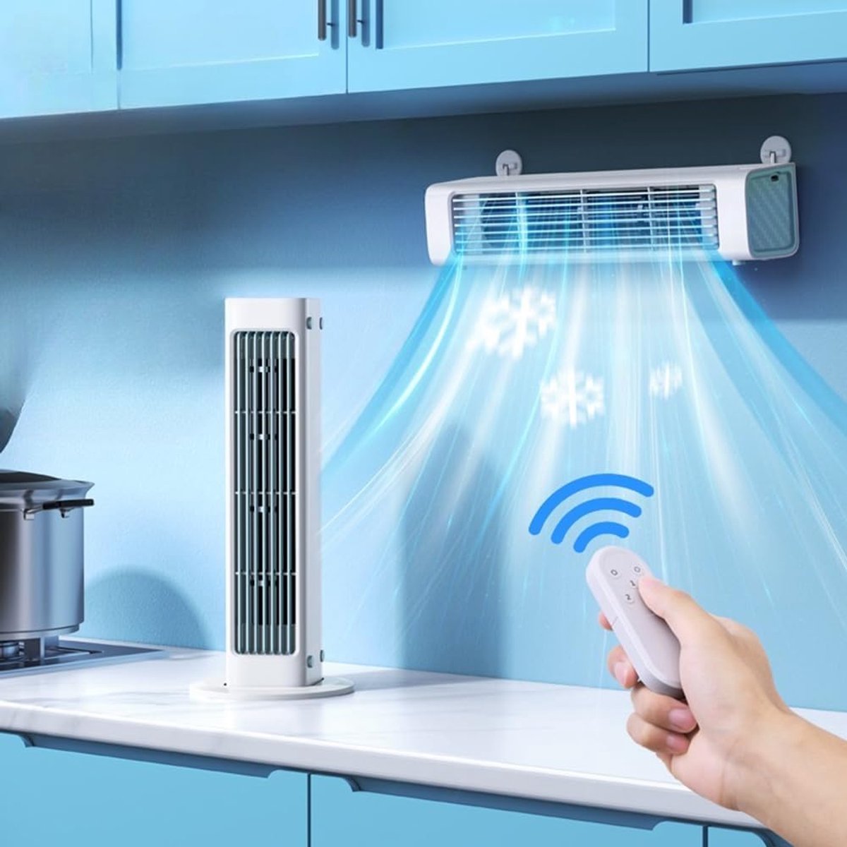 Draagbare airconditioner - Mini-koeler - Persoonlijke koeling - Ultrastil ontwerp - 32,5 x 7,5 x 7,5 cm - Wit — afbeelding 2
