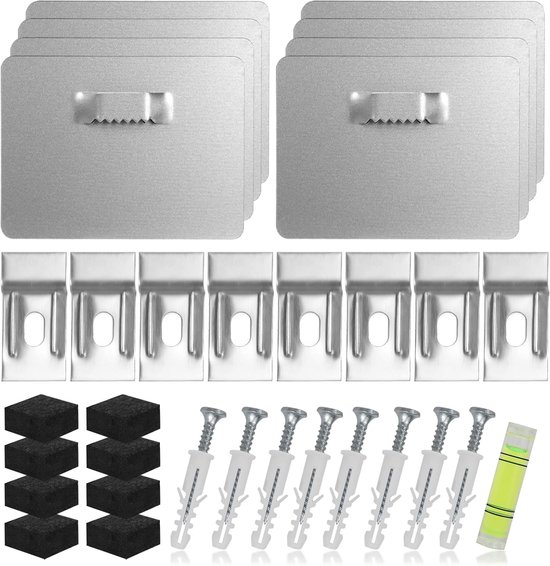8 stuks zelfklevende haken, 8 x 6 cm, houders voor foto's en spiegels, levering met 3M-lijm, ophanghaken zonder boren voor zware schilderijen en spiegels, tot 8 kg