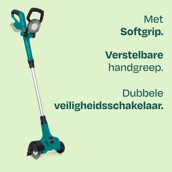 VONROC Accu Onkruidborstel 20V - telescopisch handvat - staal- en nylonborstel - excl. accu en lader van VONROC — afbeelding 3