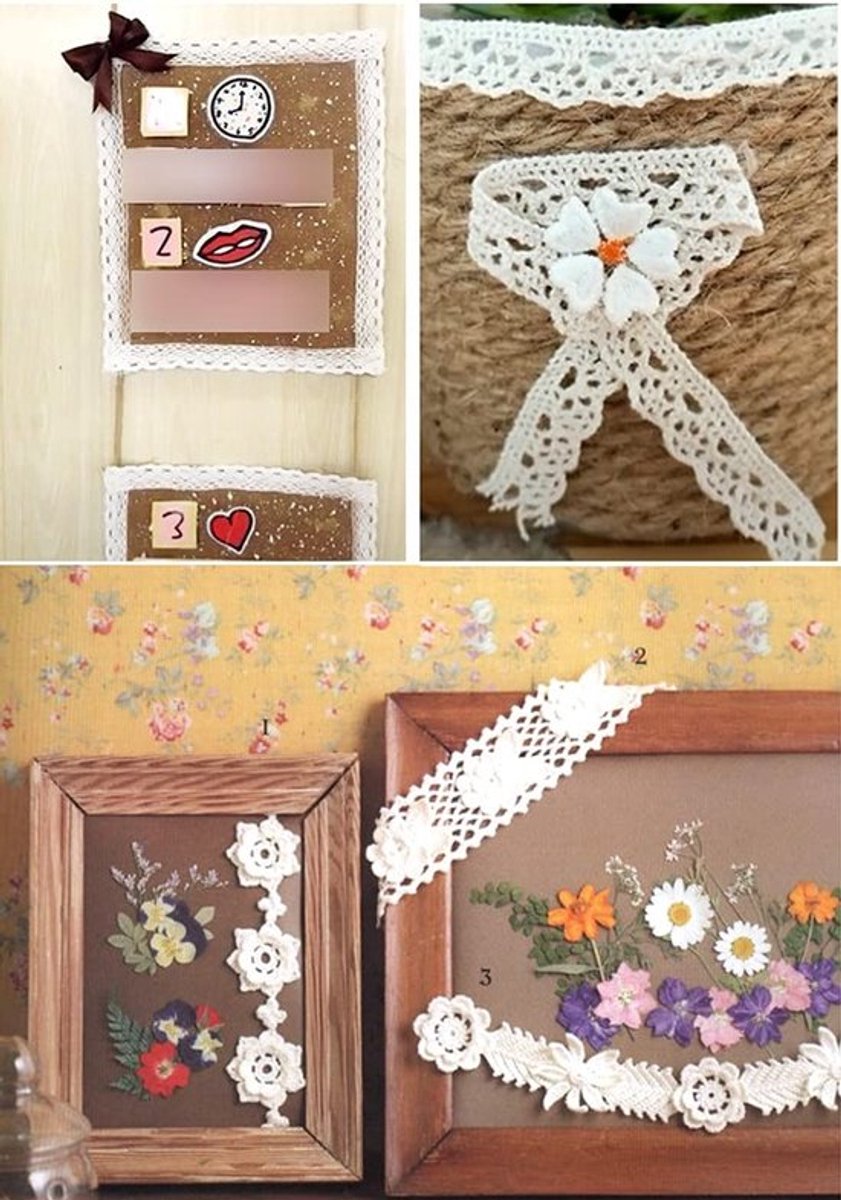 Store_9 - Vintage kanten lint - Decoratief lint - 20 meter - Beige