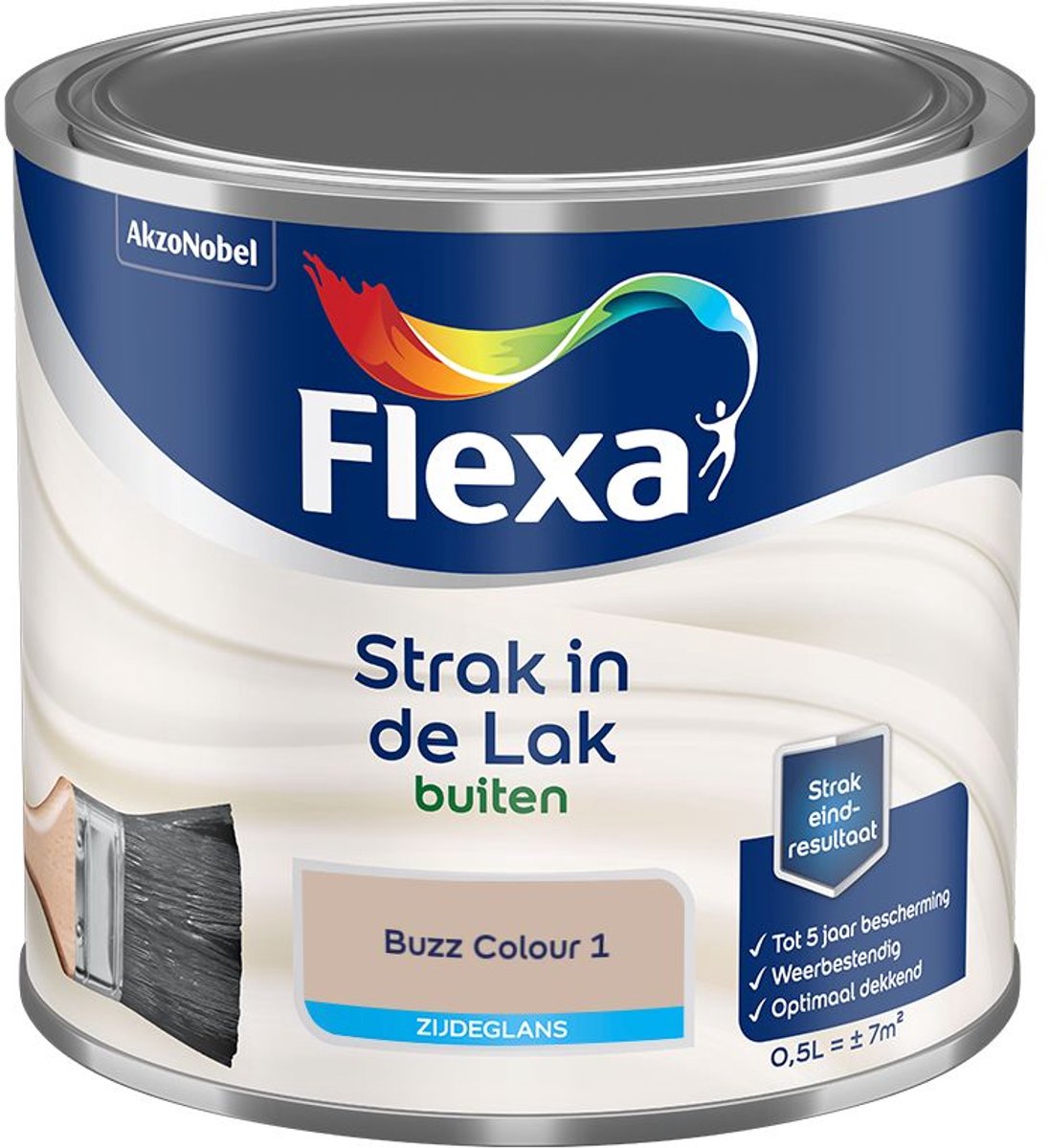 Flexa - Strak In De Lak Buitenlak Zijdeglans - Buzz Colour 1 - Mengverf - 500 Ml