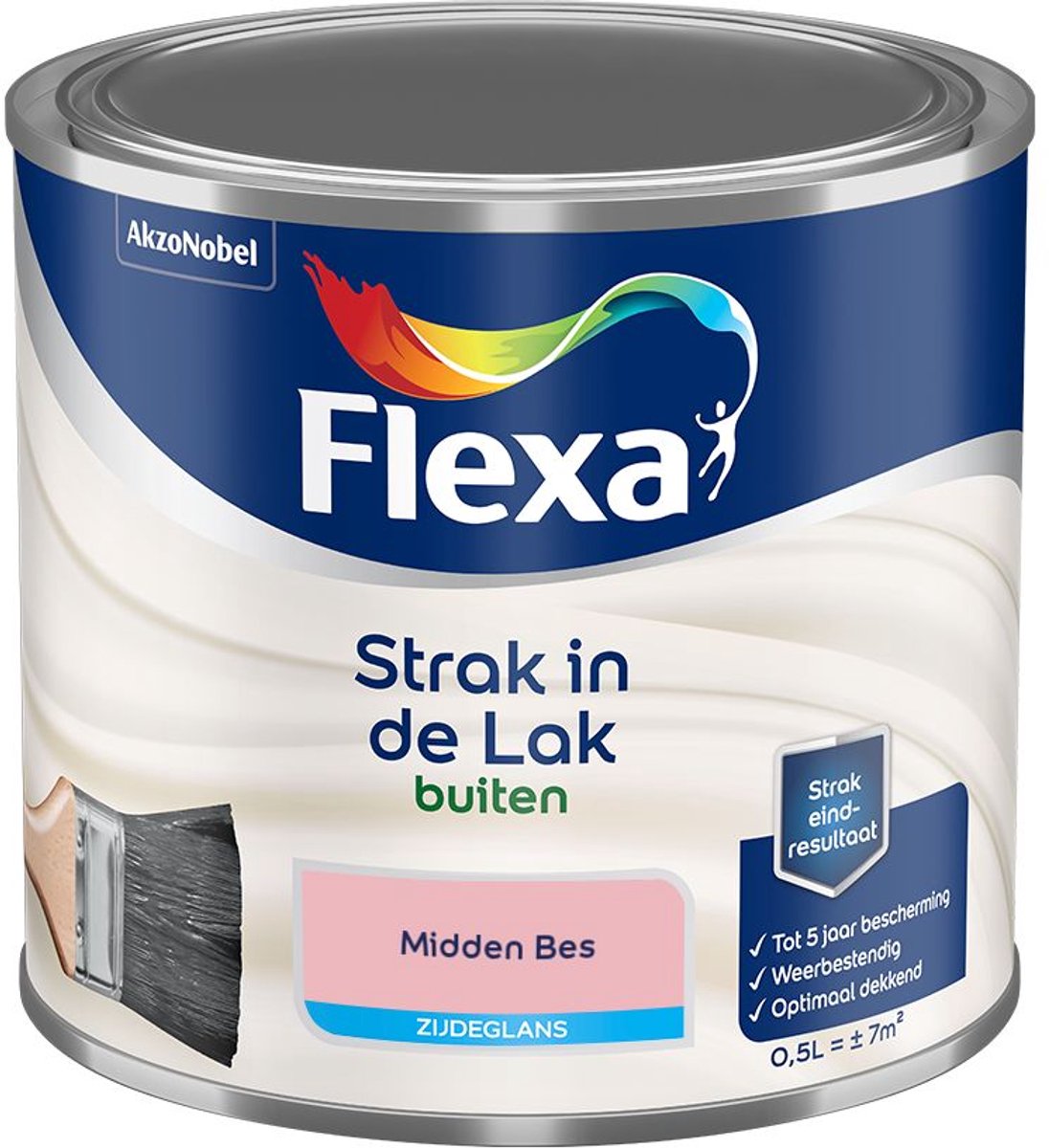 Flexa - Strak In De Lak Buitenlak Zijdeglans - Midden Bes - Mengverf - 500 Ml
