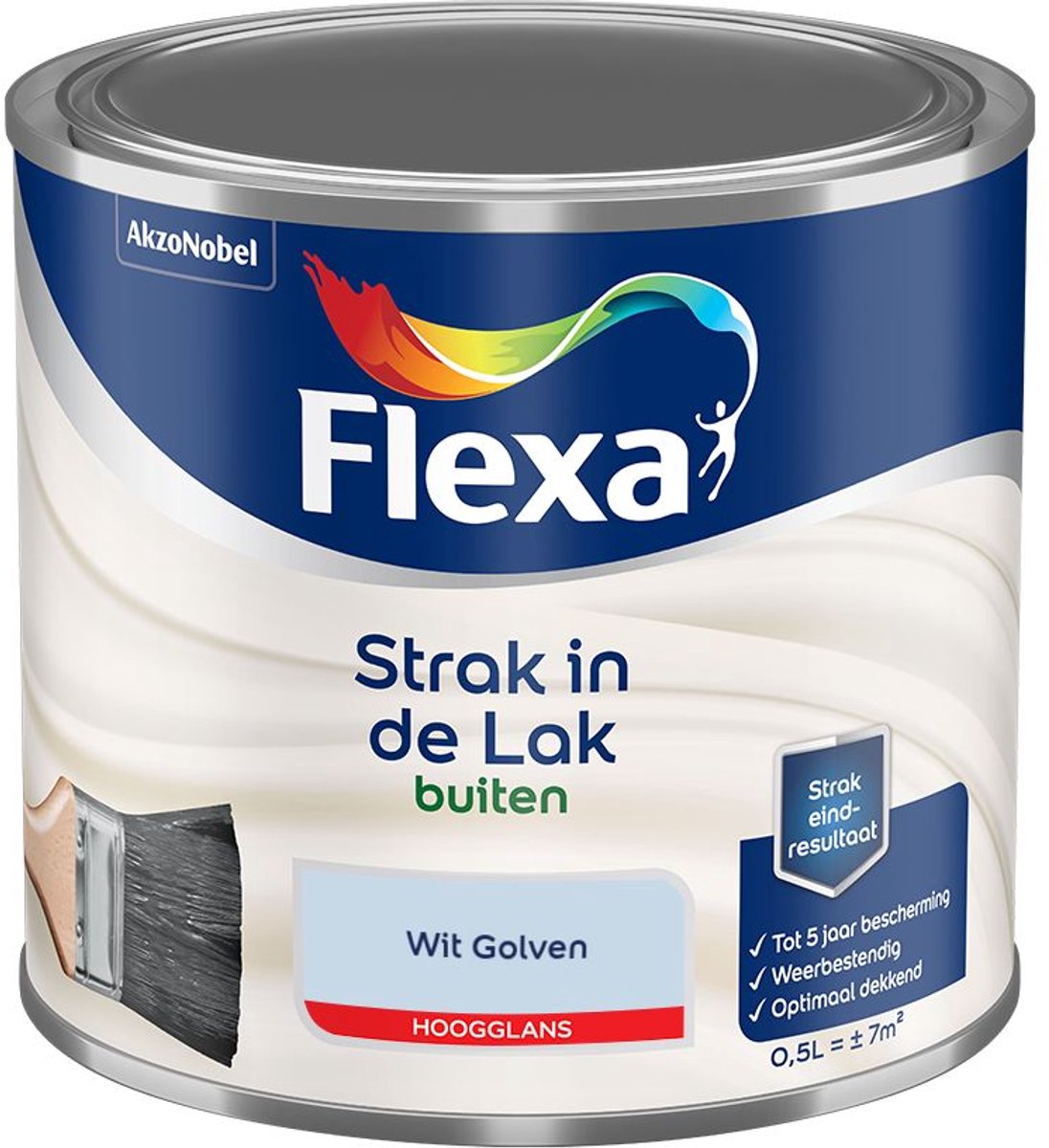 Flexa - Strak In De Lak Buitenlak Hoogglans - Wit Golven - Mengverf - 500 Ml