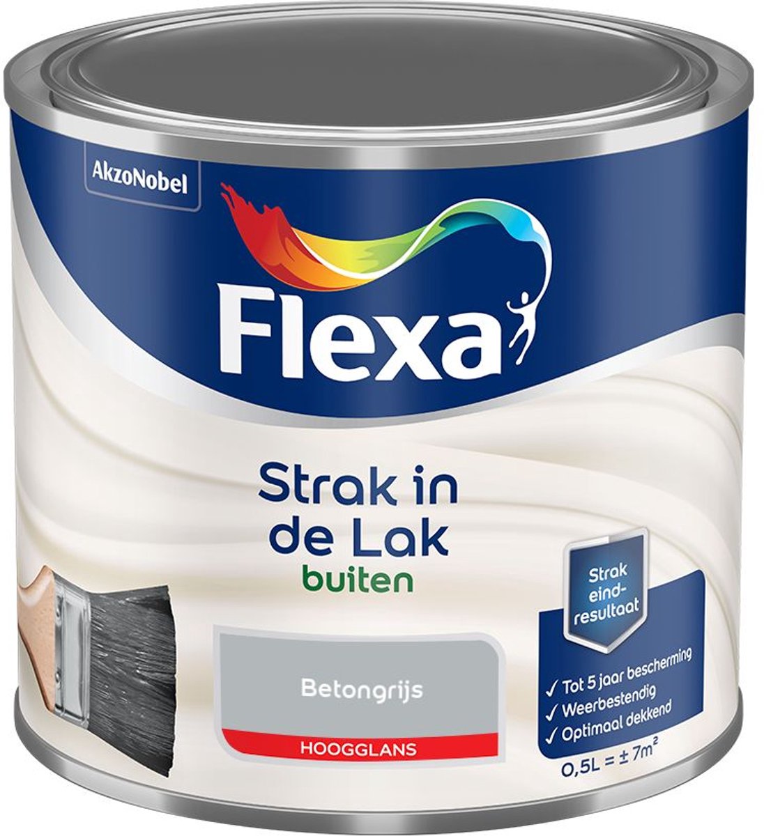 Flexa - Strak In De Lak Buitenlak Hoogglans - Betongrijs - Mengverf - 500 Ml