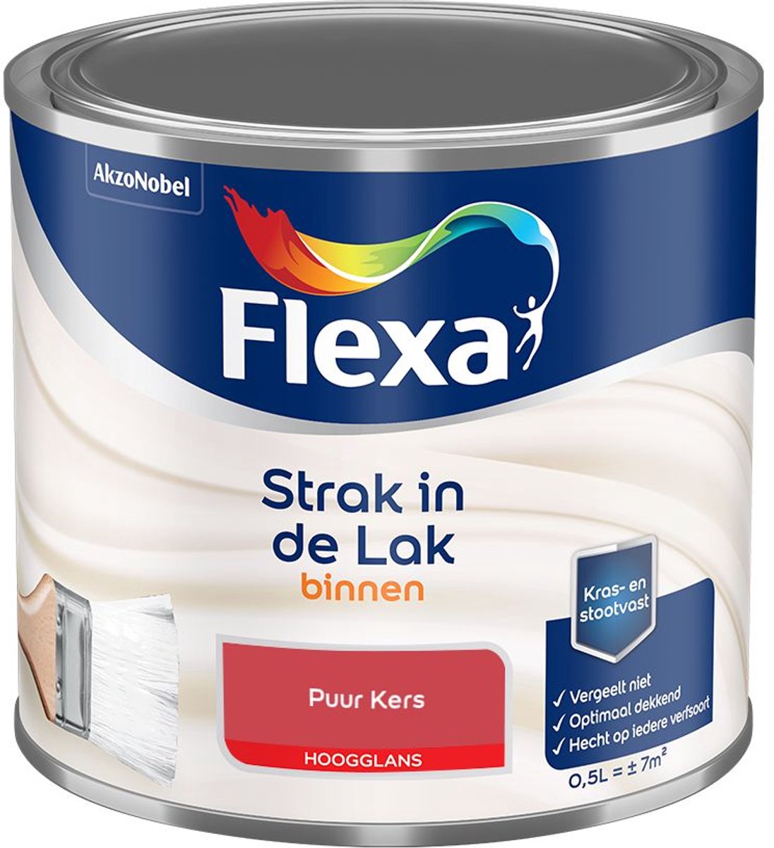 Flexa - Strak In De Lak Binnenlak Hoogglans - Puur Kers - Mengverf - 500 Ml