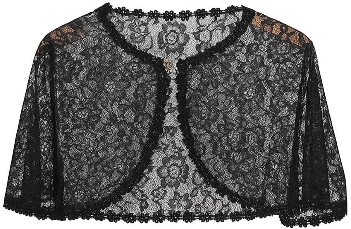 Dailygoods- Bolero Damesjasje Elegant - Kant - Korte Snit - Feestelijk - Avondjurk - Perfect voor Bruiloft - Schouderjasje