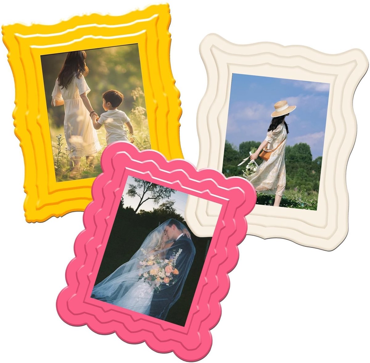 Dailygoods- Fotolijst Magnetisch 3 Stuks - Koelkast Fotolijst - Dunne Fotolijst - Sterk Ma