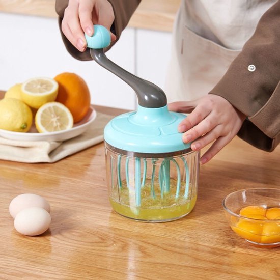 Melkschuimer - Handmatige melkschuimer - Eierklopper - Melkschuimer - Handmixer - Eierklopper - Slagroomschuimer - Slagroomgarde - Handmatige slagroomgarde - Keuken- en bakgebruik - Eierklopper - Blauw — afbeelding 4