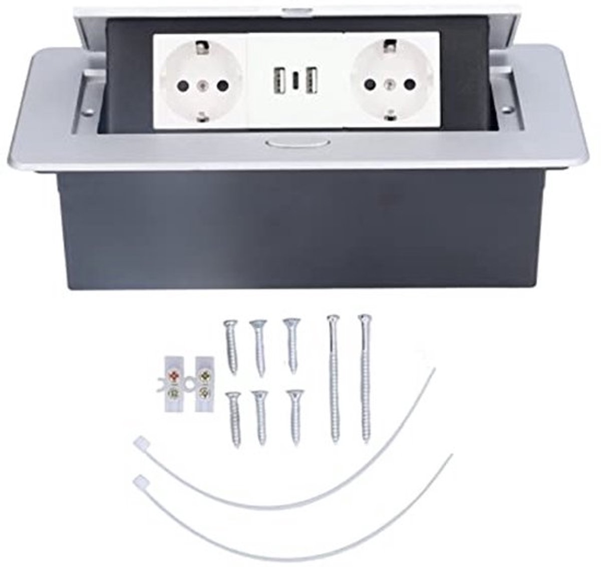 Golden crown - Dubbel USB-stopcontact - Pop-up Vloerstopcontact