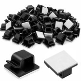 Kabelclips Zelfklevend - 100 Stuks - Kabel Organiser - Kabelhouder - Kabel Management - Zwart