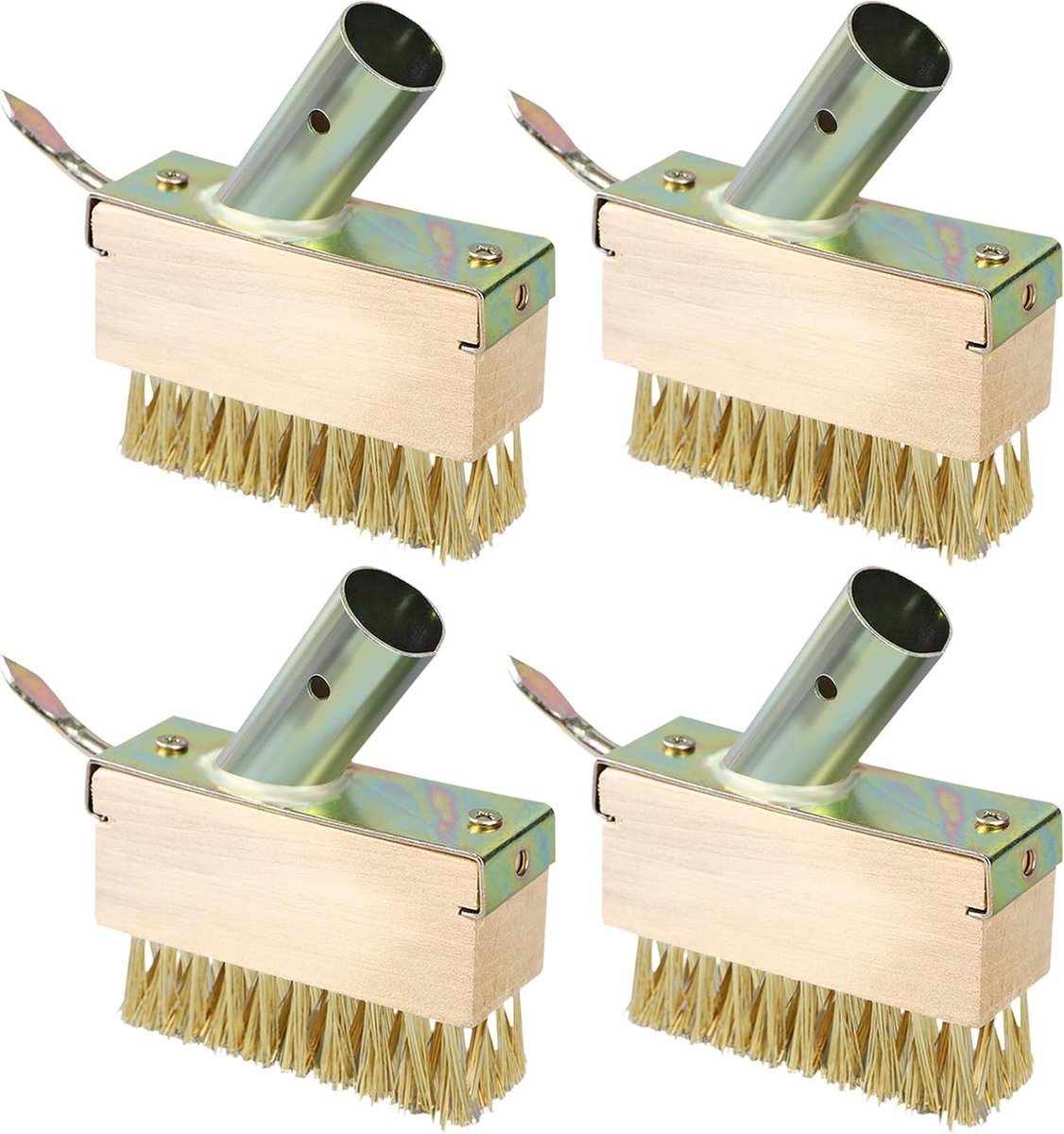 Set van 4 voegen- en grasborstels, schuimrubberen borstel, onkruidschraper, tuinbezem, reiniging