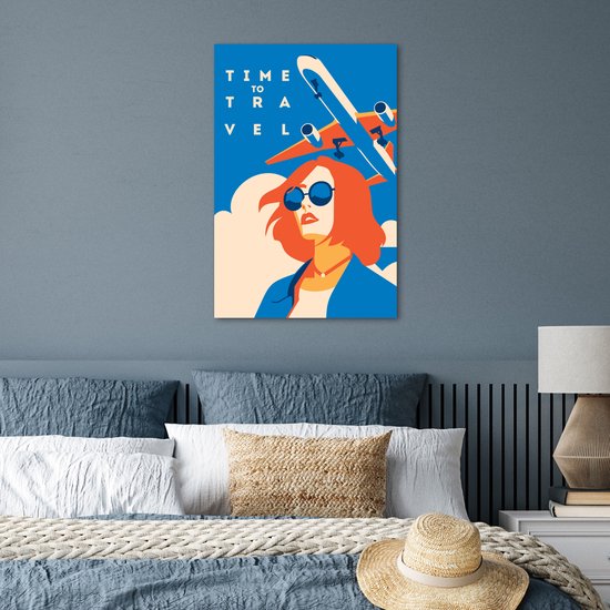 Vol vacances Temps de travel avec une femme 60x90 cm