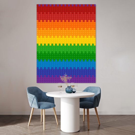 Plancher Lego aux couleurs de l'arc-en-ciel 120x160 cm XXL / Groot format!