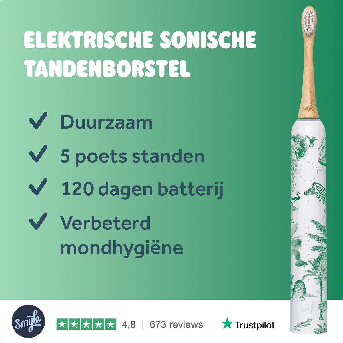 Smyle Jungle Brush Sonische Elektrische Tandenborstel met - afbeelding 3