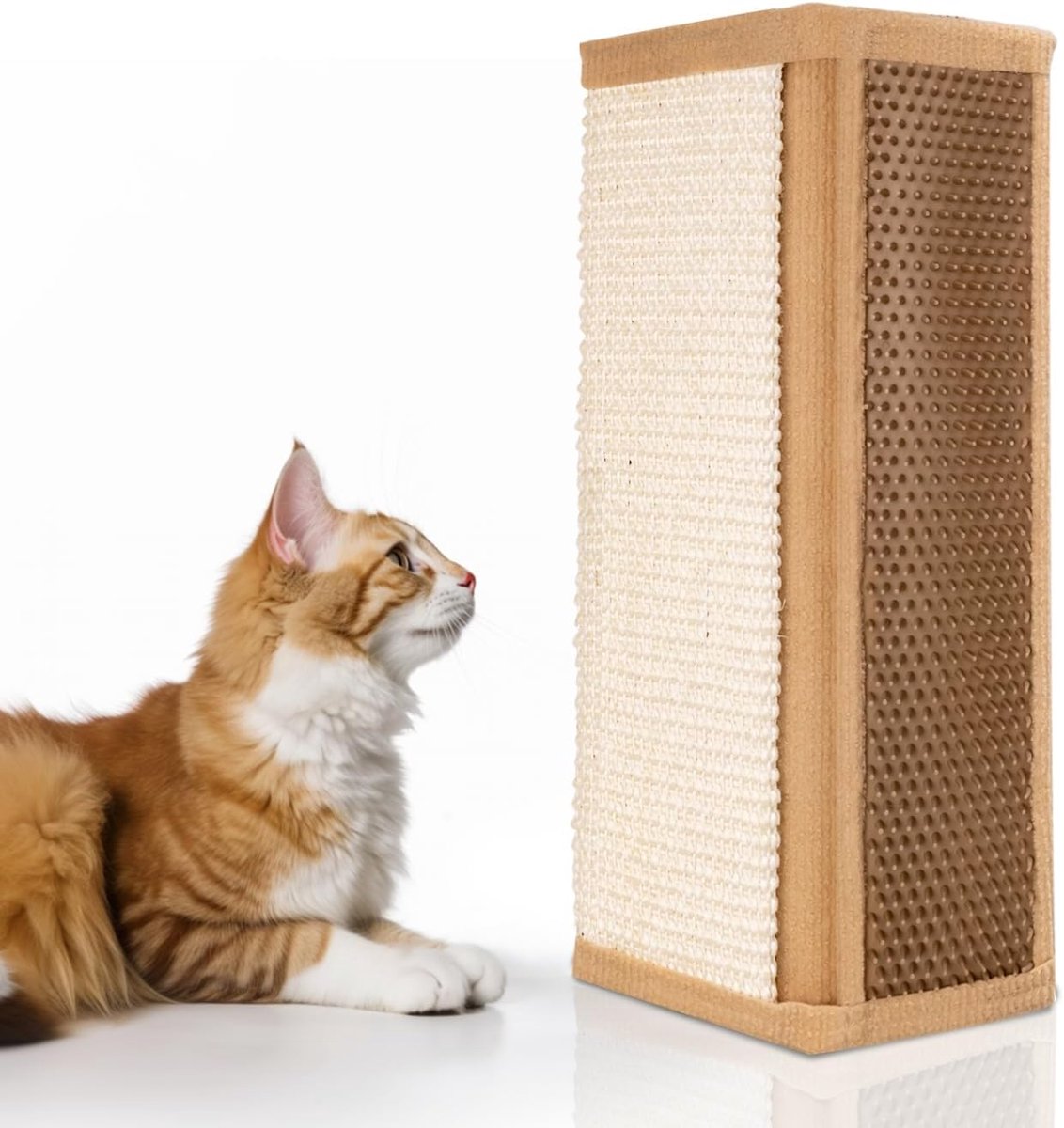 – Kattenkrabpaal voor muurhoek, Sisal Klauwslijper, Massagehoekborstel voor katten, Verzorging van kattenhaar, 41 * 23cm