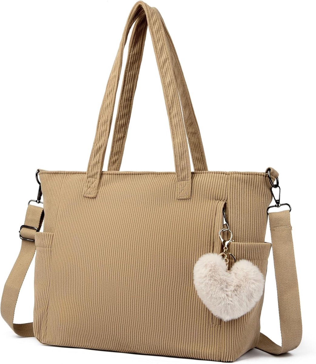 Cord Tote Bag tas dames schoudertas grote shopper tas handtas schoudertas voor werk kantoor reizen winkelen school