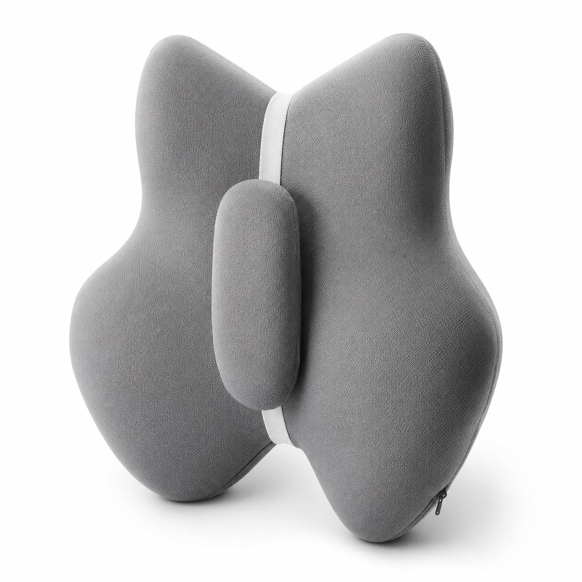 Gloovon® Ergonomische Lendensteun - Rugkussen Traagschuim - 3-Zone Steun & Ademende Mesh Hoes - 42.4x45x13.4 cm - Antraciet