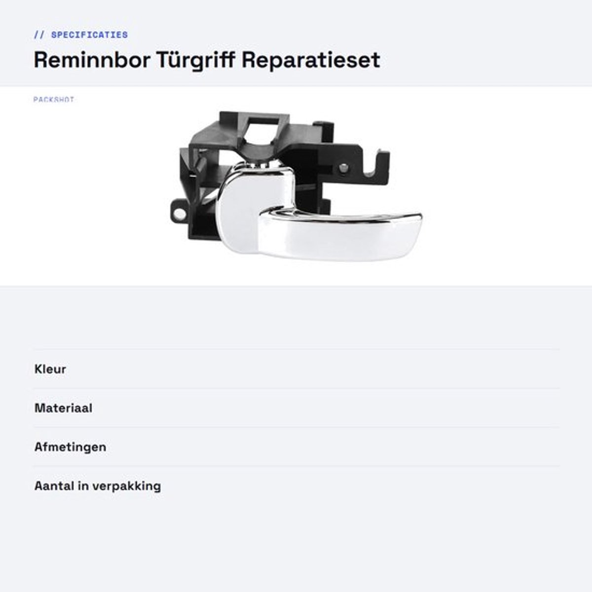 Aladdien - Reminnbor Türgriff - Reparatieset - Binnenhandgreep