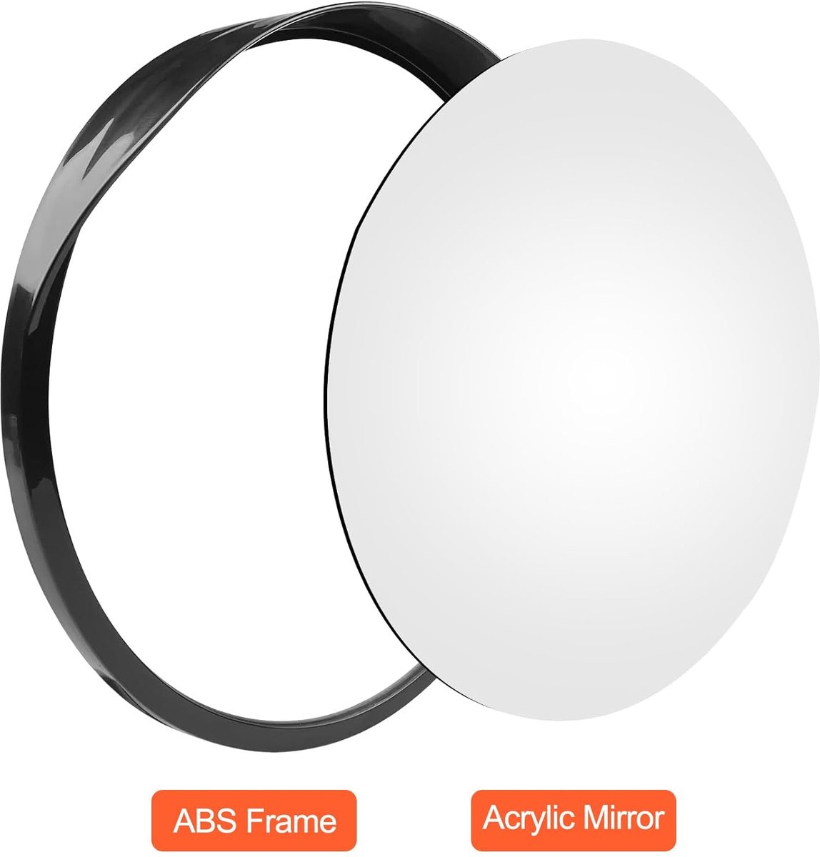 Ø30cm verkeersspiegel voor uitgangen, Traffic Mirror kamerdecoratie, convexspiegel, convex spiegel, veiligheidsspiegel voor ingangen, buitenspiegel, panoramaspiegel, bewakingsspiegel, zwart