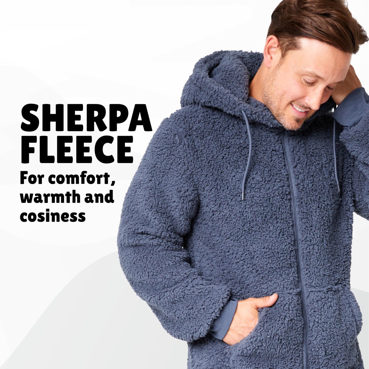 Onesie voor volwassenen voor mannen en tieners - gezellige nachtkleding pluizige fleece onesie met capuchon voor mannen M-3XL loungewear - geschenken voor hem