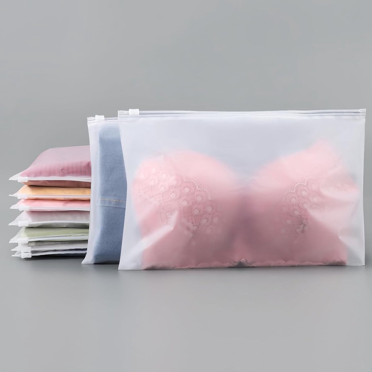 50 Stuks Opbergzakjes met Ritssluiting - Waterdicht & Herbruikbaar - Voor Reis & Ondergoed - 30x20cm