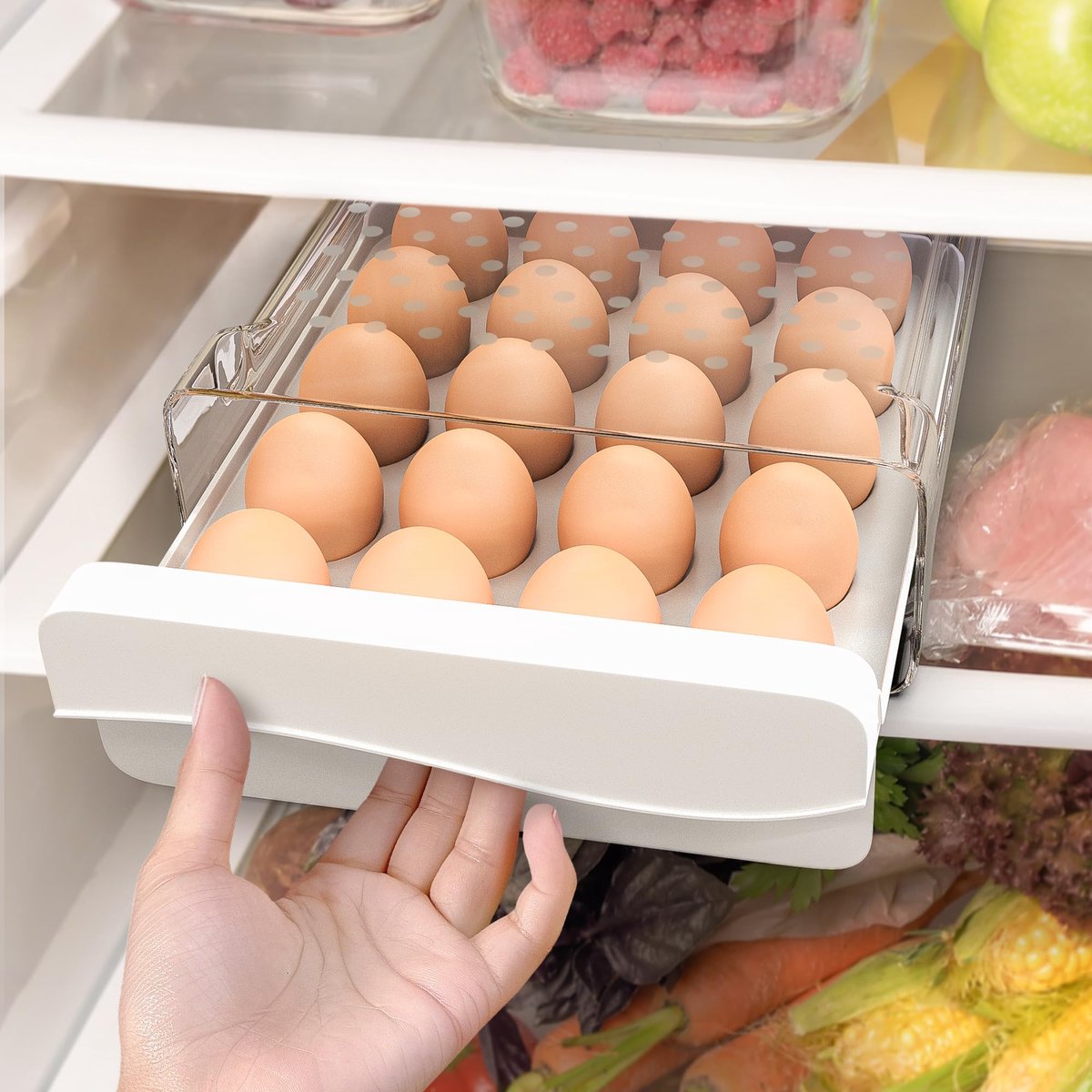 Plastic Eierdoos, Eierhouder, 20 Grote Capaciteit Draagbare Opbergdoos voor Eieren, Keuken en Koelkast Transparante Eierdoos voor Het Bewaren van Eieren en Eendeneieren