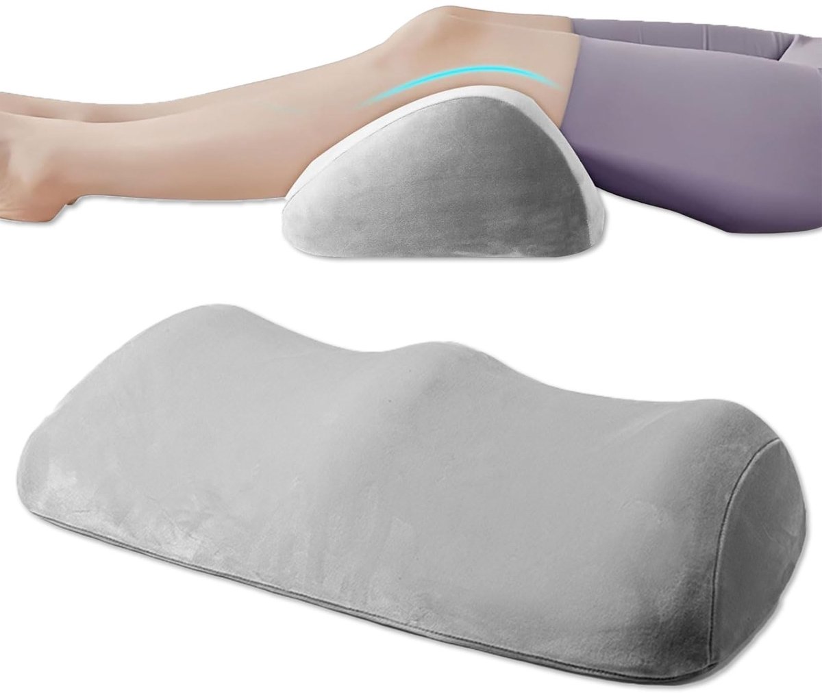 venenkoussens voor beenverheffing, knieroller & beenkussen van memory foam, ergonomisch positioneringskussen voor knieën en benen, kniekoussen voor zijslapers (grijs)