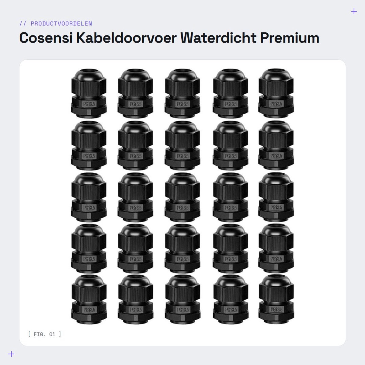 Dailygoods- Kabeldoorvoer 25 Stuks - PG13.5 - Waterdicht - Nylon PA66 - 6~12 mm - Zwart - Inclusief rubberen afdichting - Kabelconnector