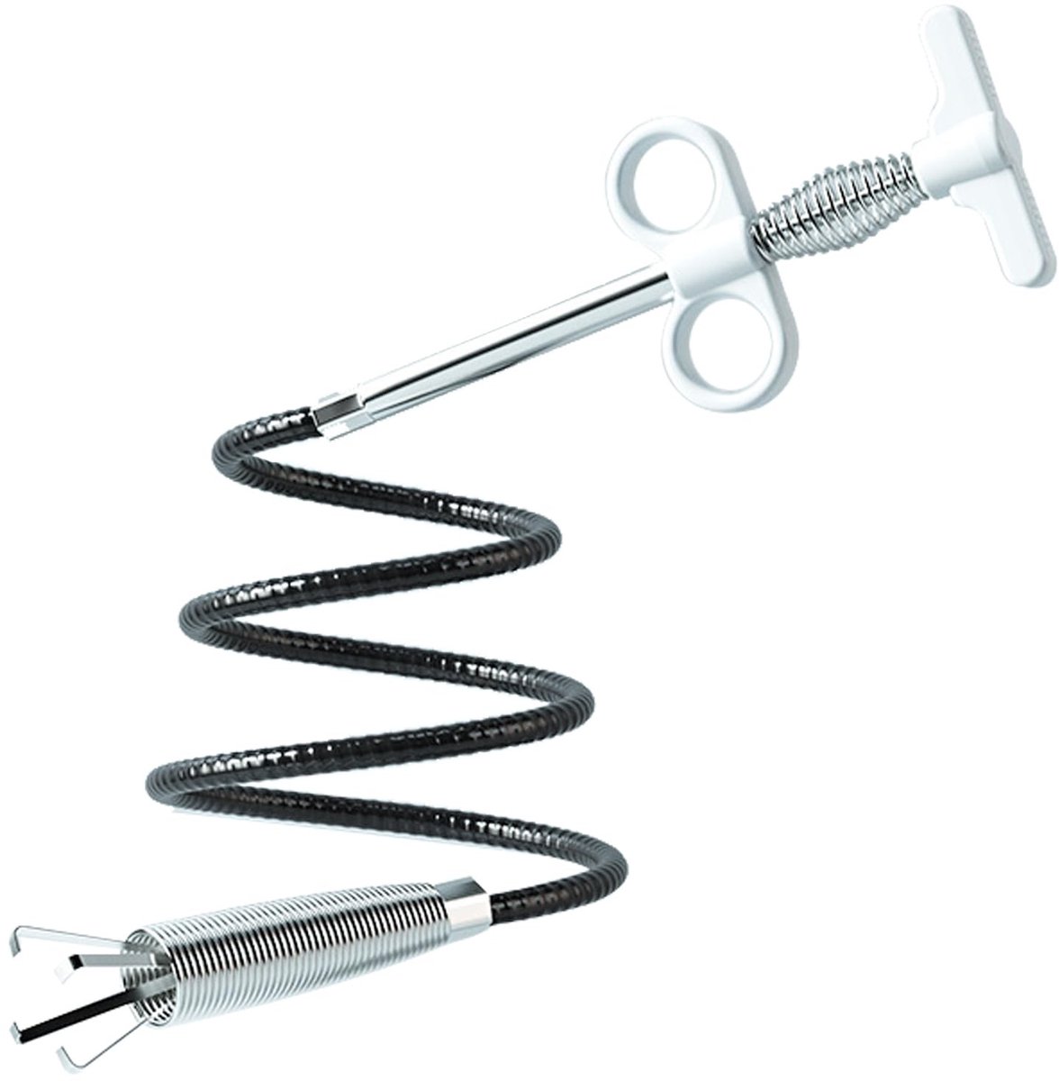 Dailygoods- Pijpreinigingsspiraal Flexibel - 4 Klauwen - Afvoerreiniger - Verstopte Afvoer Verwijderaar - Elastische Handgreep - Lichtgewicht Staaldraad