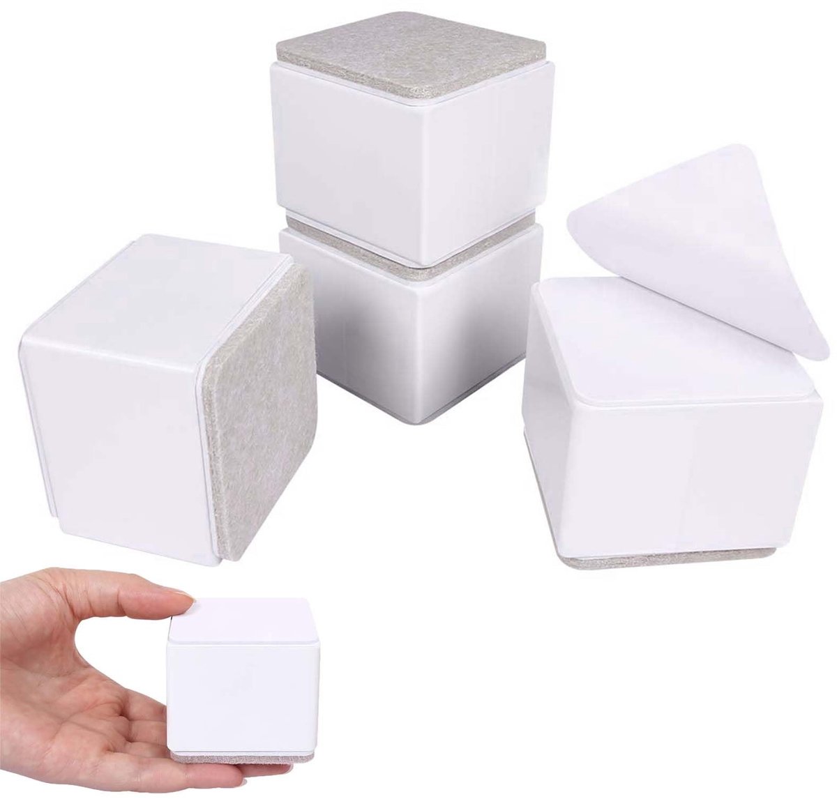 Dailygoods- Meubelverhoging 5 cm - Meubelverhoger 4 stuks - Zelfklevende meubelverhogers - Hoogteverhogers - Gelegeerd staal - Diameter 6 cm