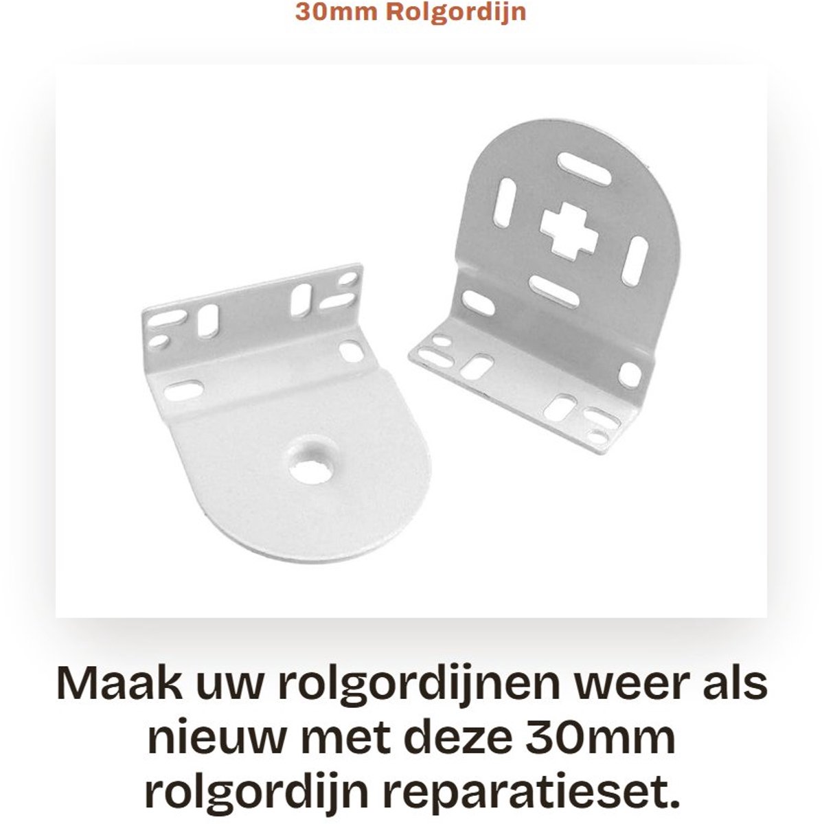 Dailygoods- Rolgordijn Reparatieset 30mm - Metalen Houders - Vervangende Hulpstukken - Geschikt voor Buizen - Eenvoudig te Installeren - Wit - Rolgordijnhouders