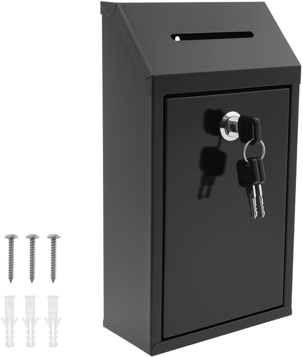 Dailygoods- Dispenserbox met sleutelslot - Metalen brievenbus - Duurzaam - Outdoor gebruik - Voor thuis/kantoor - Betrouwbaar en veilig