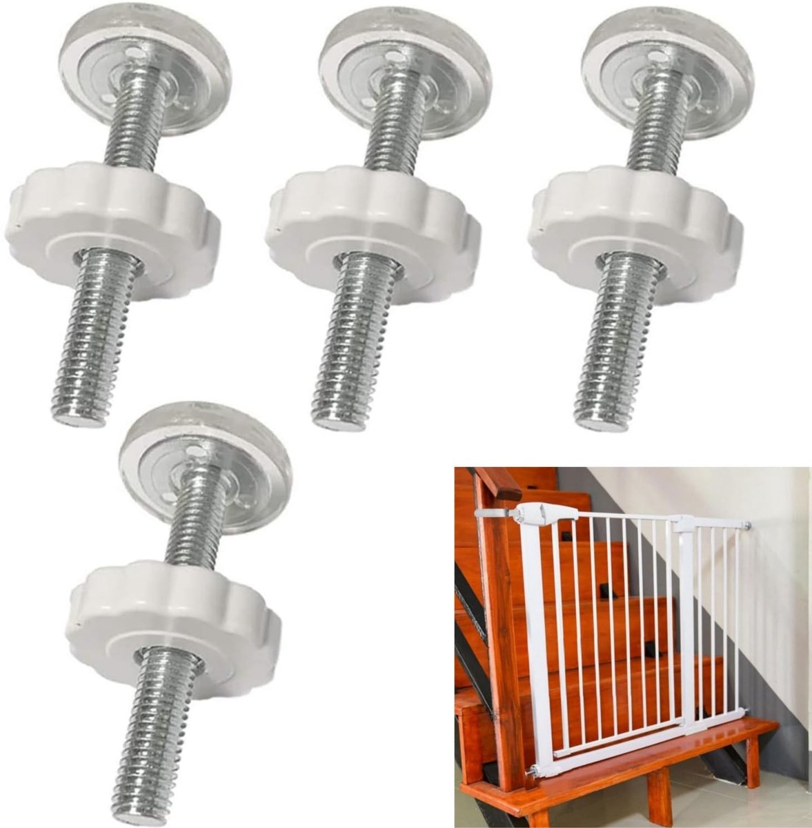 Dailygoods - 8 Stuks Draadstangen M10 voor Veiligheidsbarrière