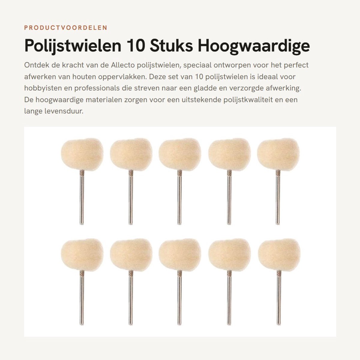 Dailygoods - Polijstwielen - 10 Stuks - Hoogwaardige Polijsting - 2.35 mm - Ultra Fijn - Voor Mini Boormachine - Ideaal voor Houtbewerking