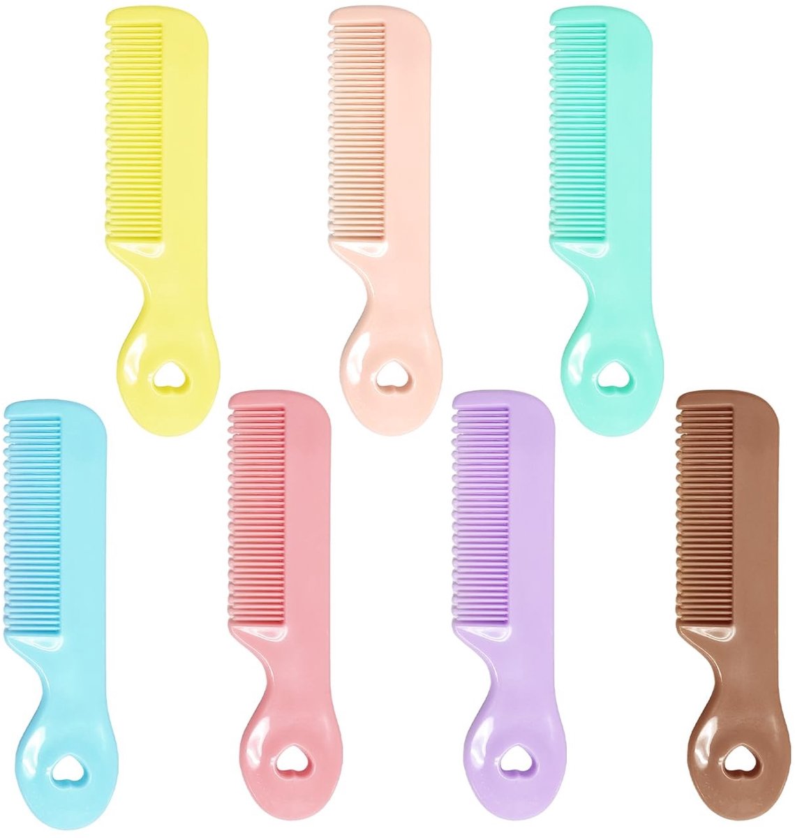 Dailygoods - 7-delige babyhaarkam, mini-haarkam in snoepkleur, eenvoudige haarkam voor kleine kinderen, draagbare haarkam, haarverzorgingskam met ronde tanden