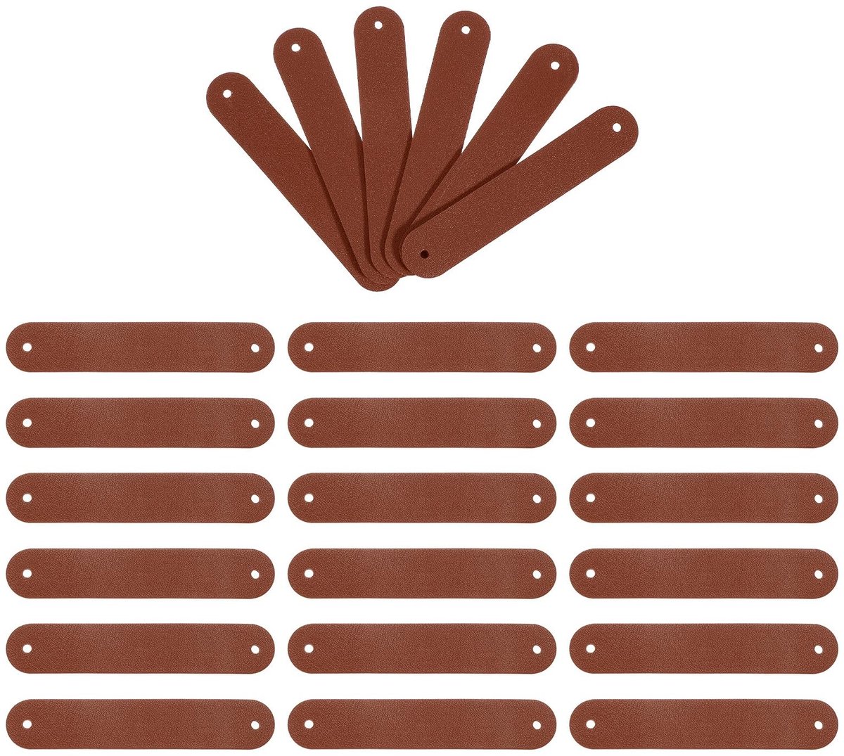 Dailygoods - 24 Stuks Handgemaakte PU Lederen Labels - Gehaakte Labels Bruin